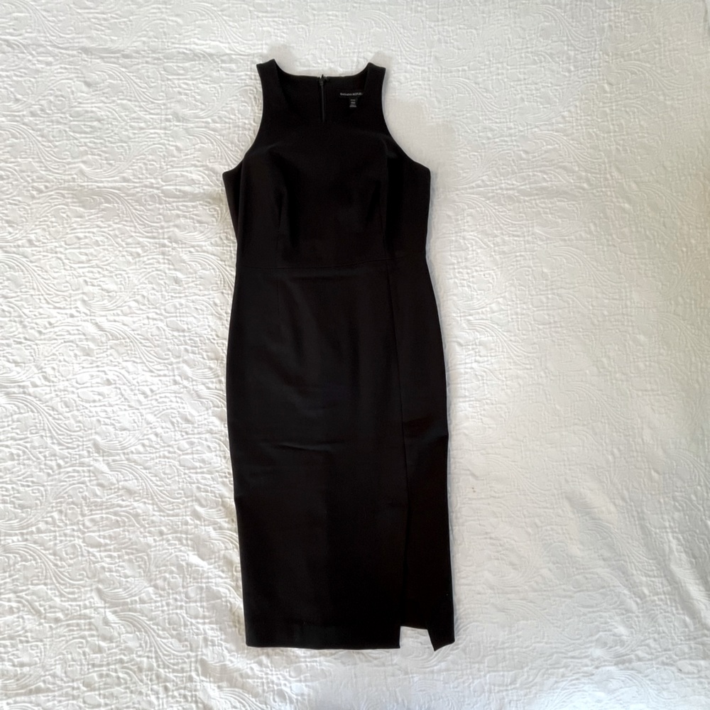 NEW! Banana Republic Sleeveless Pencil Midi Dress | Size 00P | Black | NWT